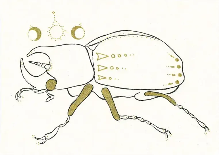 BEE'S KNEES INDUSTRIES FANTASTICAL UNICORN BEETLE ART MINI PRINT