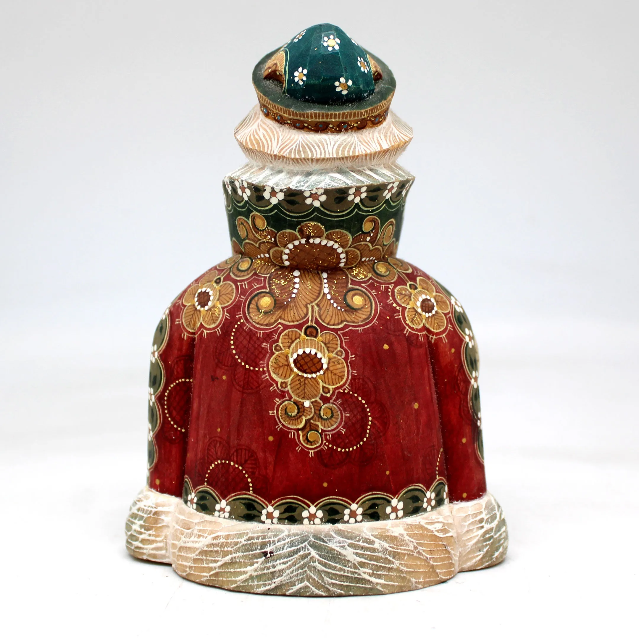 One-of-a-Kind - Santa with Book WOODCARVED Figurine 5.5x4x3.5 by G.DeBrekht - Unique Handcarved and Hand-Painted Collectible